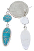Southwest Turquoise Sterling Silver Post Dangle Earrings AW68365